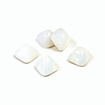 Glass High Dome Foiled Cabochon - Square 06x6MM WHITE OPAL