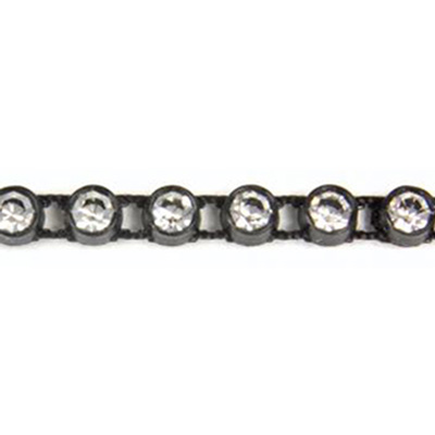 Plastic Rhinestone Banding 1 Row PP29 (SS15) CRYSTAL-BLACK