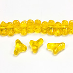 Czech Pressed Glass Bead -Tri-Y 11x9MM CITRINE