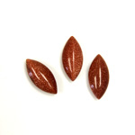Man-made Cabochon - Navette 15x7MM BROWN GOLDSTONE