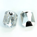 Plastic Point Back Foiled Stone - Cushion Octagon 25x18MM CRYSTAL