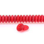 Czech Pressed Glass Bead - Smooth Rondelle 8MM MATTE RUBY