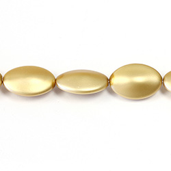 Czech Glass Pearl Bead - Oval Baroque 21x14MM MATTE GOLD