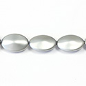 Czech Glass Pearl Bead - Oval Baroque 21x14MM MATTE LT GREY