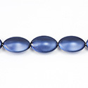 Czech Glass Pearl Bead - Oval Baroque 21x14MM MATTE NAVY