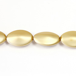 Czech Glass Pearl Bead - Oval Baroque 24x16MM MATTE GOLD