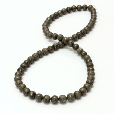 Gemstone Bead - Smooth Round 06MM PYRITE