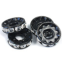 Preciosa Crystal Rhinestone Rondelle - Round Large Hole 12MM CRYSTAL-BLACK