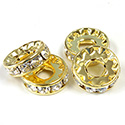 Preciosa Crystal Rhinestone Rondelle - Round Large Hole 12MM CRYSTAL-GOLD