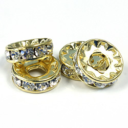 Preciosa Crystal Rhinestone Rondelle - Round Large Hole 12MM CRYSTAL-RAW