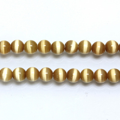 Fiber-Optic Synthetic Bead - Cat's Eye Smooth Round 05MM CAT'S EYE LT BROWN