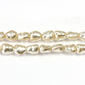 Czech Glass Pearl Bead - Baroque 07x4MM CREME