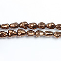 Czech Glass Pearl Bead - Baroque 07x4MM DK BROWN