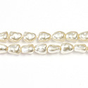 Czech Glass Pearl Bead - Baroque 07x4MM WHITE