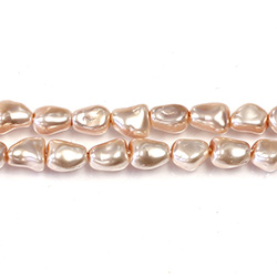 Czech Glass Pearl Bead - Baroque 07x6MM PEACH