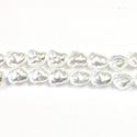Czech Glass Pearl Bead - Baroque 07x6MM SNOW WHITE 70400