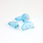 Czech Pressed Glass Bead - Half-Circle Rondelle 13x6MM AQUA