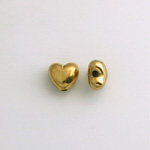 Metalized Plastic Smooth Bead - Heart 08MM GOLD