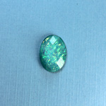 Plastic Flat Back Faceted Cabochons - Rauten Rose - Stone - Oval 18x13MM OPAL AQUA DYED