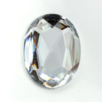 Plastic Flat Back Foiled Rauten Rose Rhinestone - Oval 40x30MM CRYSTAL