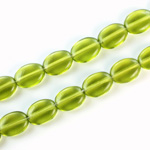 Czech Pressed Glass Bead - Flat Oval 12x9MM OLIVINE