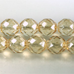 Czech Glass Fire Polish Bead - Round 12MM LUMI COATED LT TOPAZ