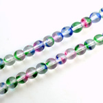 Czech Pressed Glass Bead - Smooth Round 06MM STRIPED CRYSTAL