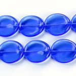 Czech Pressed Glass Bead - Potato Chip 20x18MM SAPPHIRE