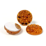 German Glass Bumpy Top Foiled Cabochon - 18MM TOPAZ