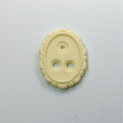 Plastic Engraved Setting - Oval 25x18MM MATTE IVORY