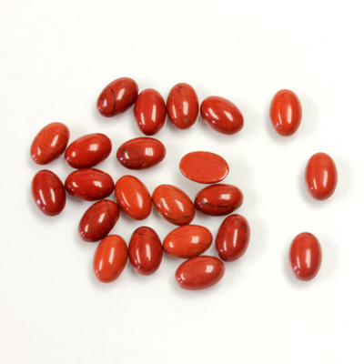 Gemstone Cabochon - Oval 06x4MM RED JASPER