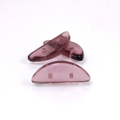 Czech Pressed Glass Bead - Half-Circle Rondelle 19x7MM AMETHYST