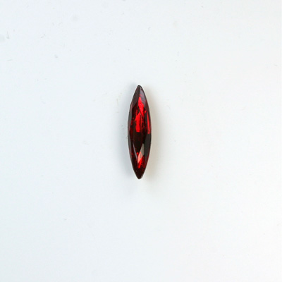Glass Point Back Foiled Tin Table Cut (TTC) Stone - Navette 15x4MM RUBY