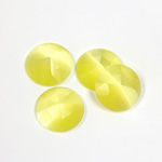 Fiber-Optic Flat Back Cabochon - Rauten Rose Round 13MM CAT'S EYE YELLOW