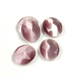 Fiber-Optic Flat Back Cabochon - Rauten Rose Oval 12x10MM CAT'S EYE LT PURPLE