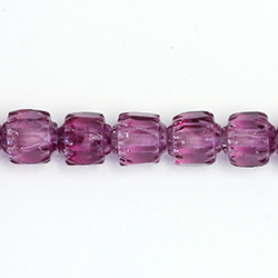 Czech Glass Fire Polish Bead - Cathedral Cut 07x6MM AMETHYST COATED on CRYSTAL