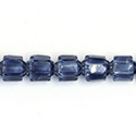 Czech Glass Fire Polish Bead - Cathedral Cut 07x6MM MONTANA COATED on CRYSTAL