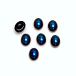 Glass Medium Dome Cabochon - Coated Oval 08x6MM IRIS BLUE