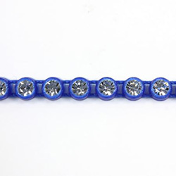 Plastic Rhinestone Banding 1 Row PP26 (SS13) CRYSTAL-ROYAL BLUE