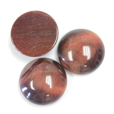 Gemstone Cabochon - Round 18MM TIGEREYE RED