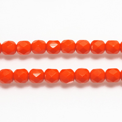 Czech Glass Fire Polish Bead - Round 06MM ORANGE