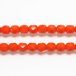 Czech Glass Fire Polish Bead - Round 06MM ORANGE