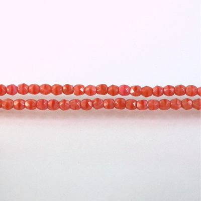 Czech Glass Fire Polish Bead - Round 03MM MOONSTONE PINK