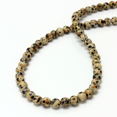 Gemstone Bead - Smooth Round 06MM DALMATION