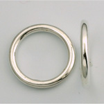 Metalized Plastic Smooth Bead - Ring 25MM SILVER