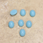 Glass Medium Dome Opaque Cabochon - Oval 08x6MM LT BLUE TURQUOISE