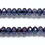 Czech Glass Fire Polish Bead - Rondelle Donut 08x5MM LUMI COATED PURPLE