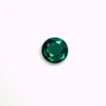 Glass Flat Back Rose Cut Fancy Foiled Stone - Round  09MM EMERALD