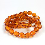 Glass Fire Polish Bead - Round 06MM MADEIRA TOPAZ