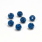 Rhinestone Bead Pave with 1.0MM Hole Metal Base Round 06MM CAPRI BLUE
